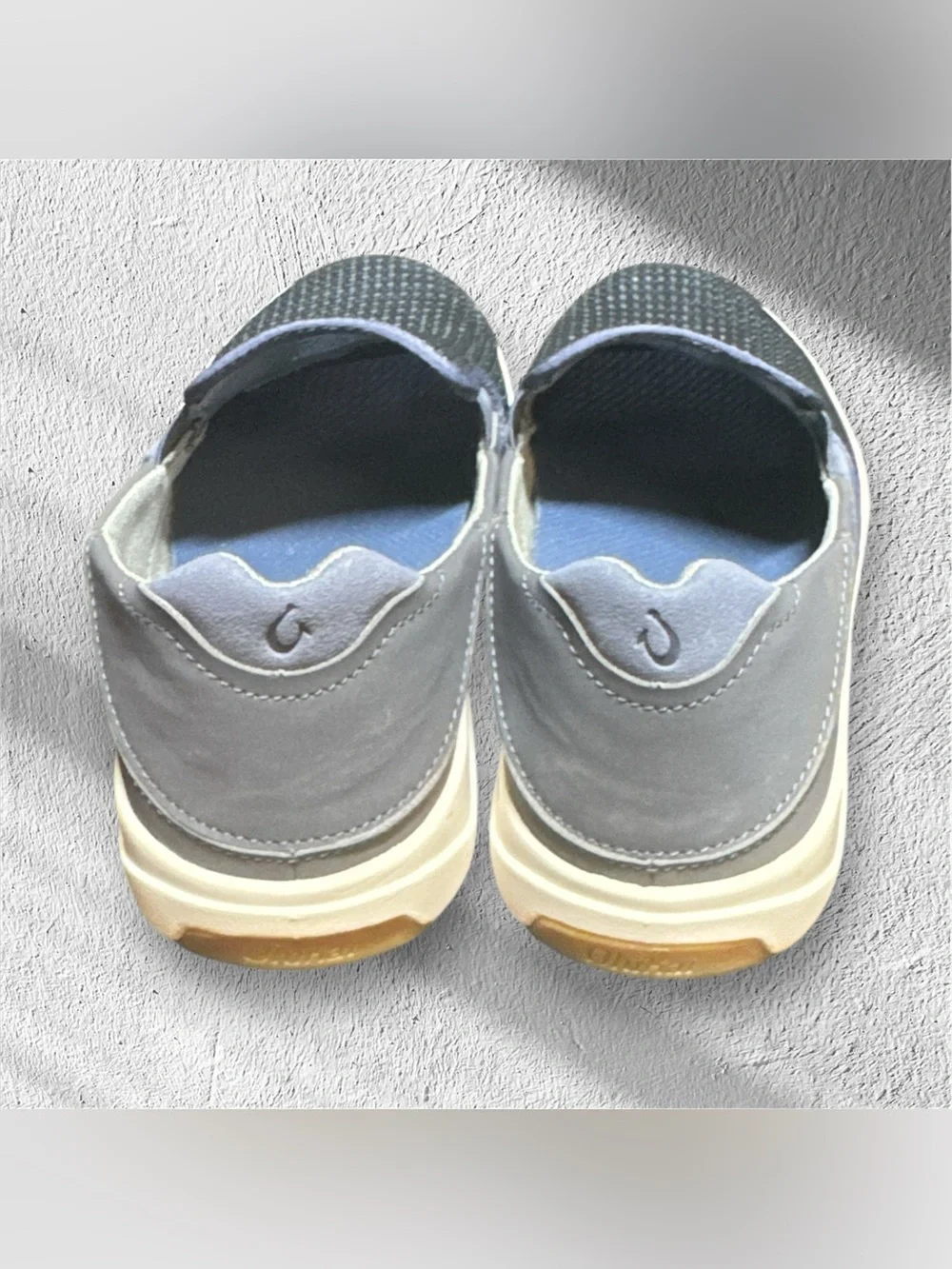 OluKai Men's Slip-On Lae’ahi Loafers in Navy and Cream